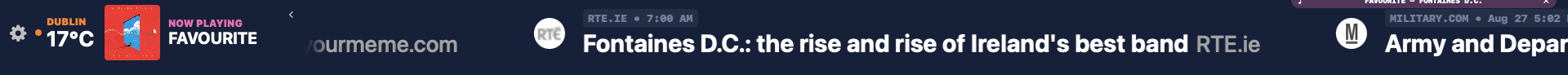 FeedsBar ticker on the Midnight background