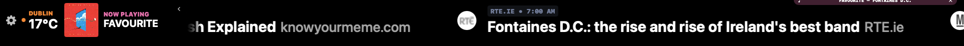 FeedsBar ticker tuned to the music lane