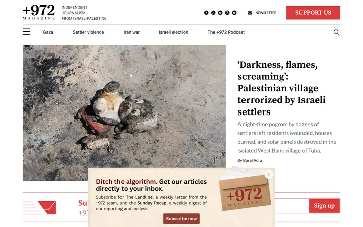 +972 Magazine homepage