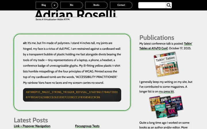 Adrian Roselli homepage