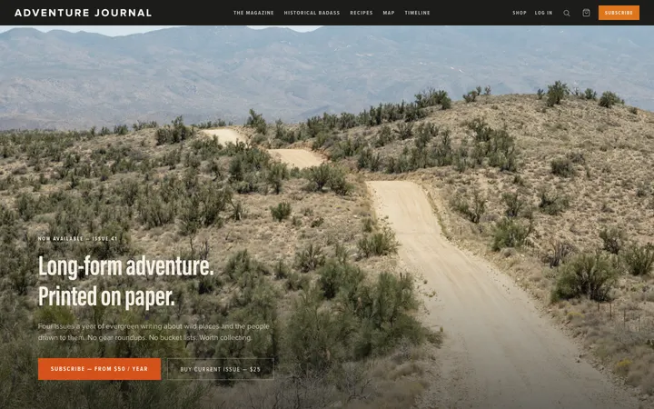 Adventure Journal homepage