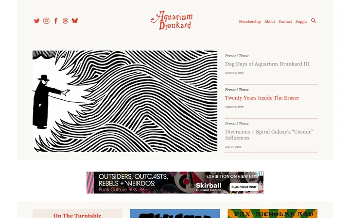 Aquarium Drunkard homepage