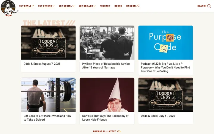 The Art of Manliness homepage