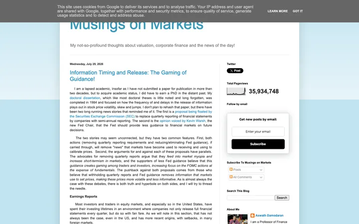 Musings on Markets homepage