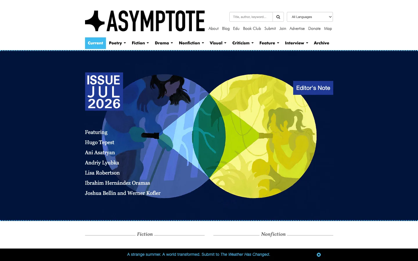 Screenshot of the Asymptote homepage