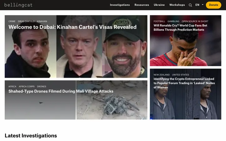 Bellingcat homepage