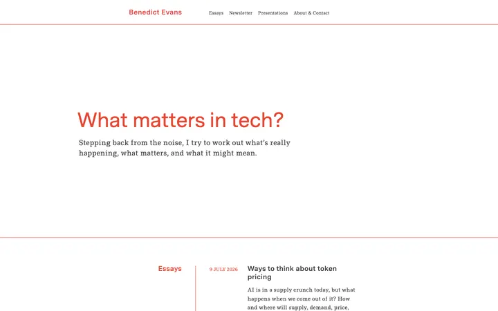 Benedict Evans homepage
