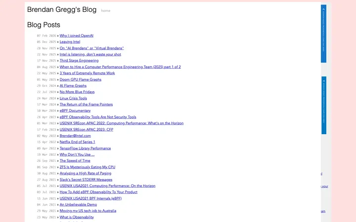 Brendan Gregg's Blog homepage