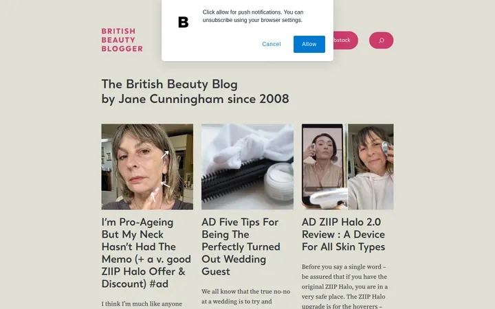 British Beauty Blogger homepage