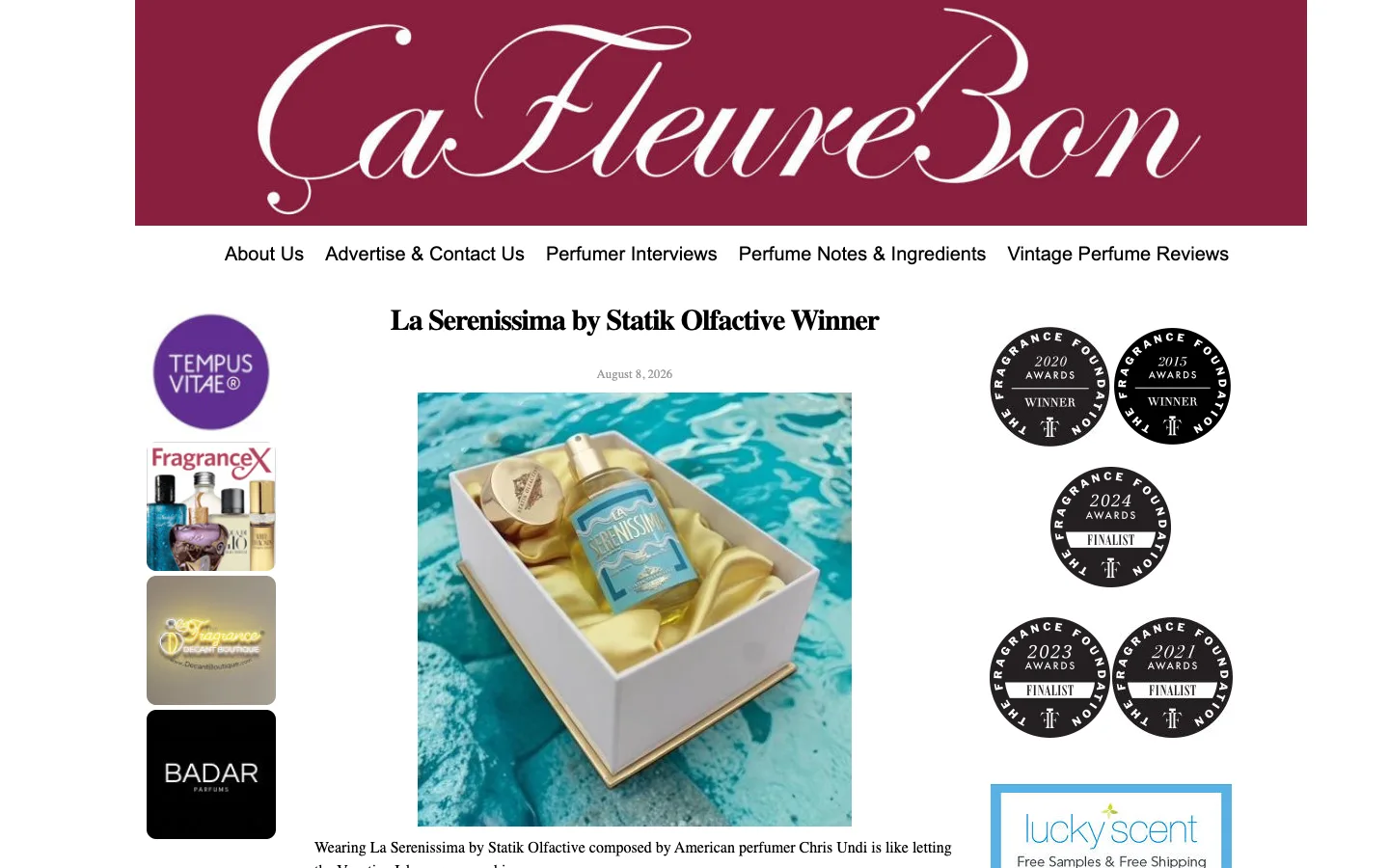 Screenshot of the Cafleurebon homepage