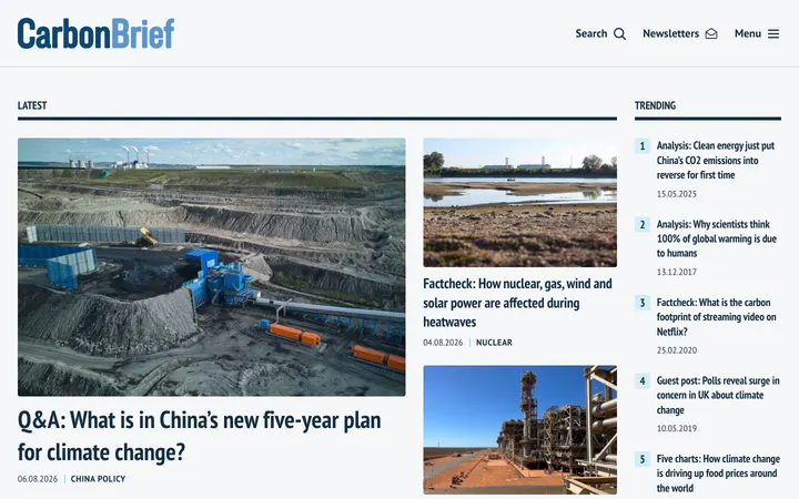Carbon Brief homepage