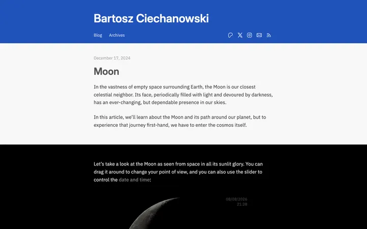 Bartosz Ciechanowski homepage