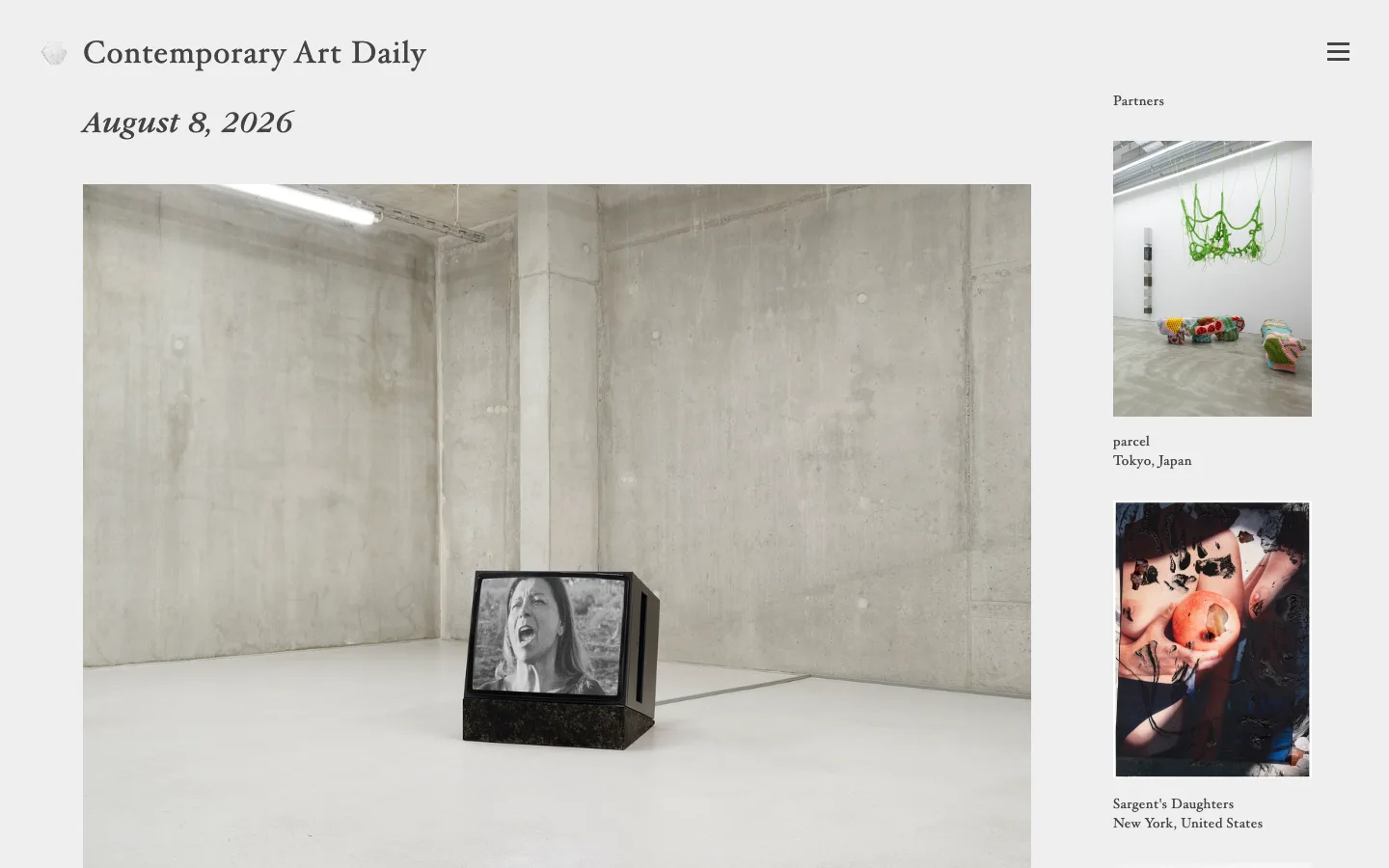Screenshot of the Contemporary Art Daily homepage