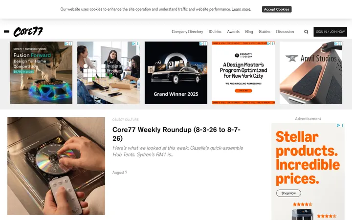 Core77 homepage