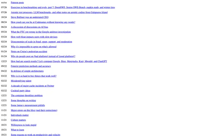 Dan Luu homepage