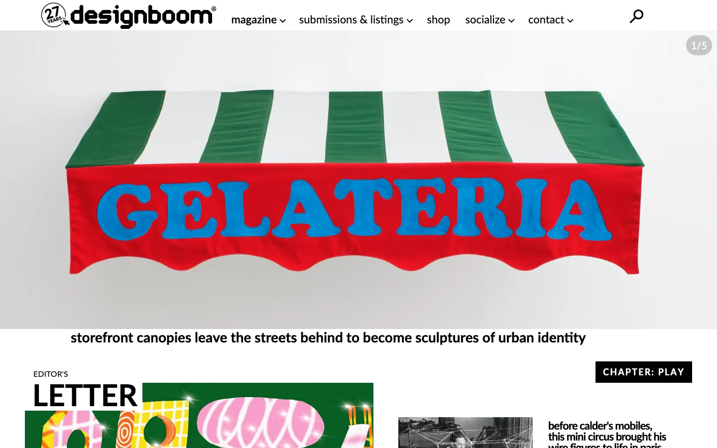 Screenshot of the designboom homepage