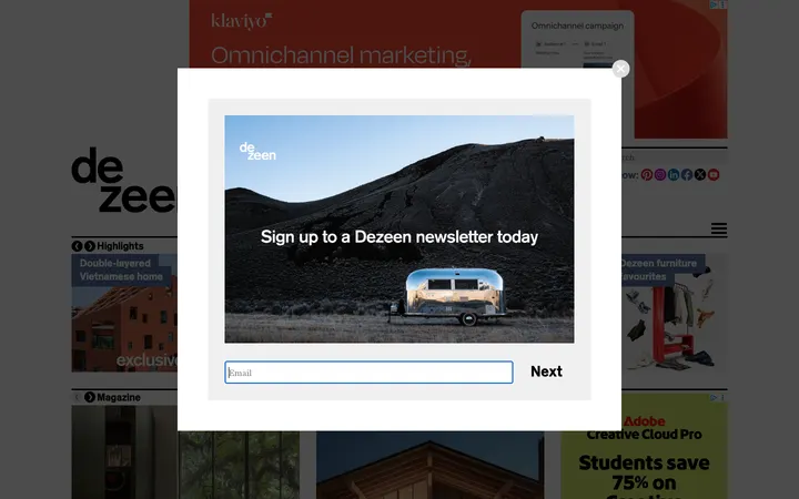 Dezeen homepage