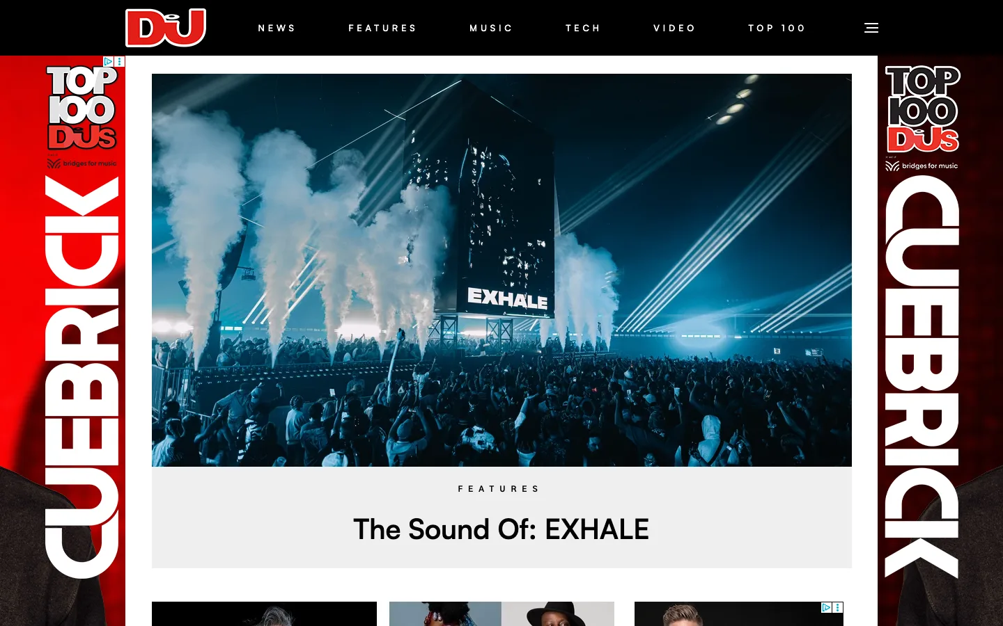 Screenshot of the DJ Mag homepage