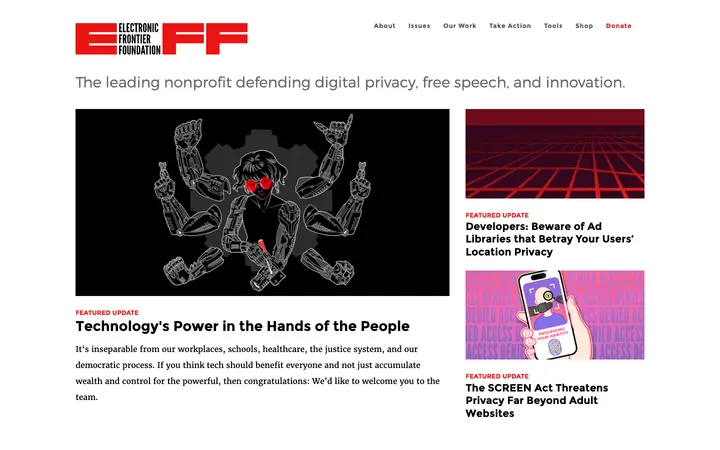 EFF Deeplinks homepage