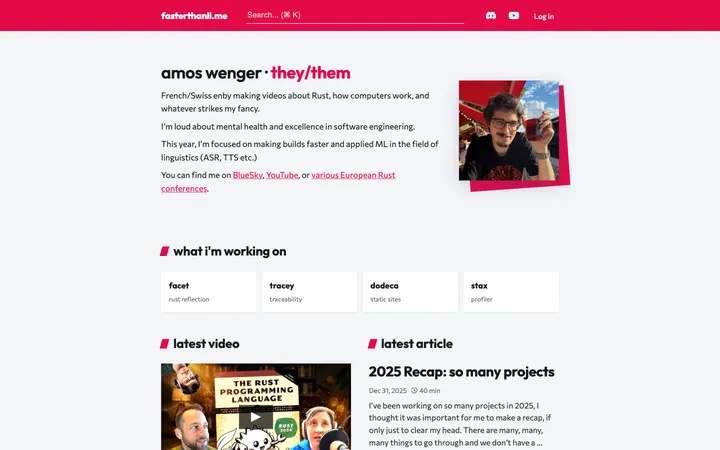 fasterthanli.me (Amos) homepage