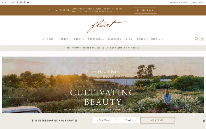 Floret Flowers homepage