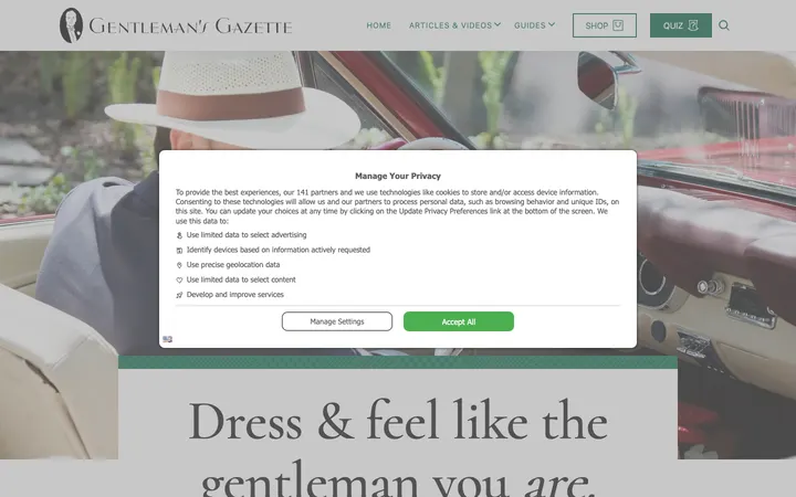 Gentleman's Gazette homepage