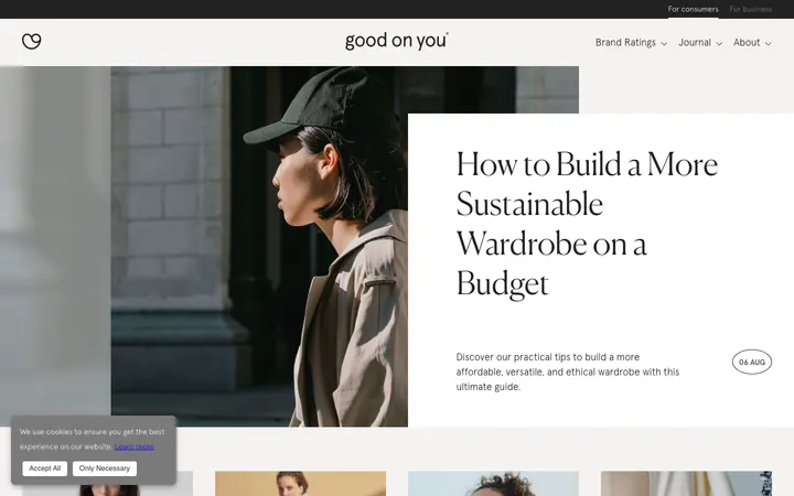 Good On You homepage