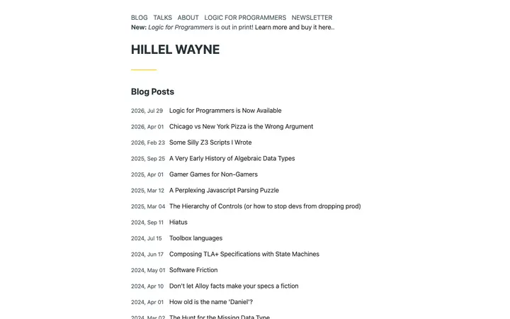 Hillel Wayne homepage