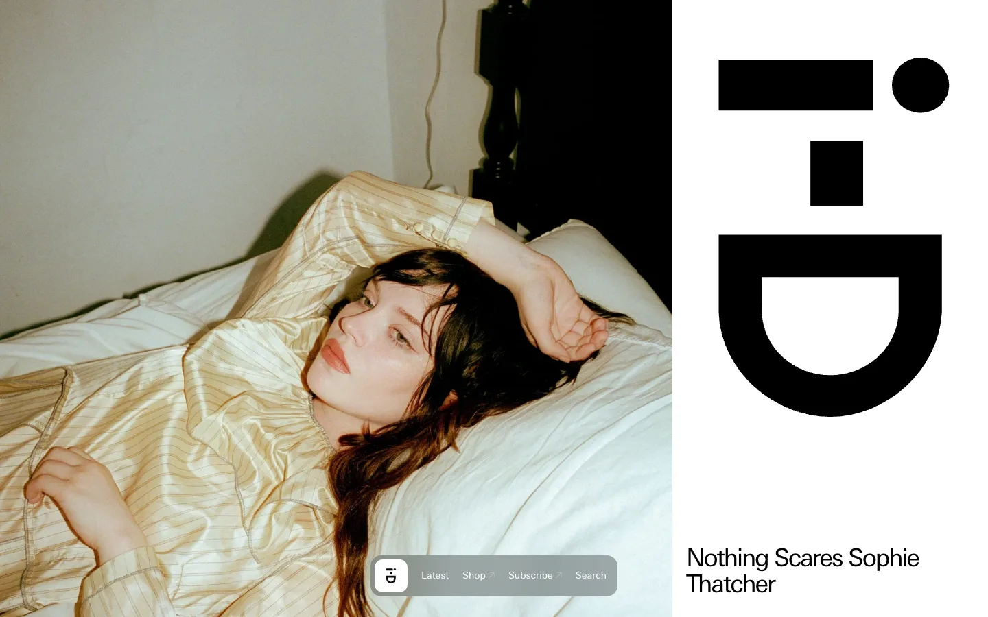 Screenshot of the i-D homepage