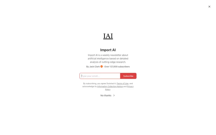 Import AI homepage