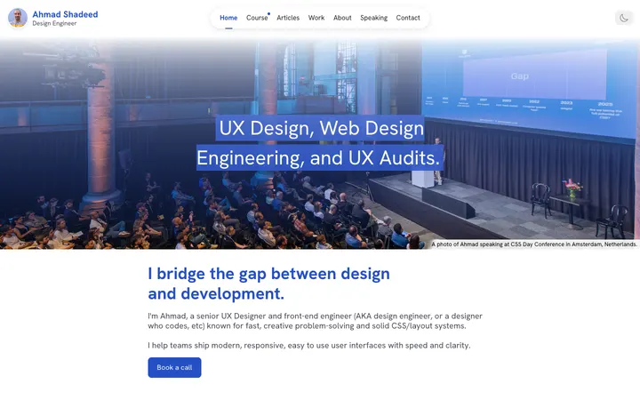 Ahmad Shadeed homepage