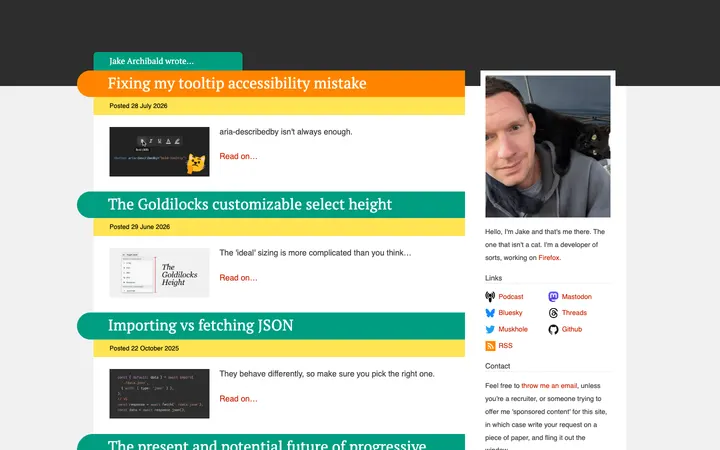 Jake Archibald homepage
