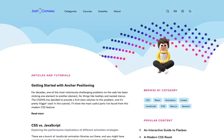 Josh Comeau homepage