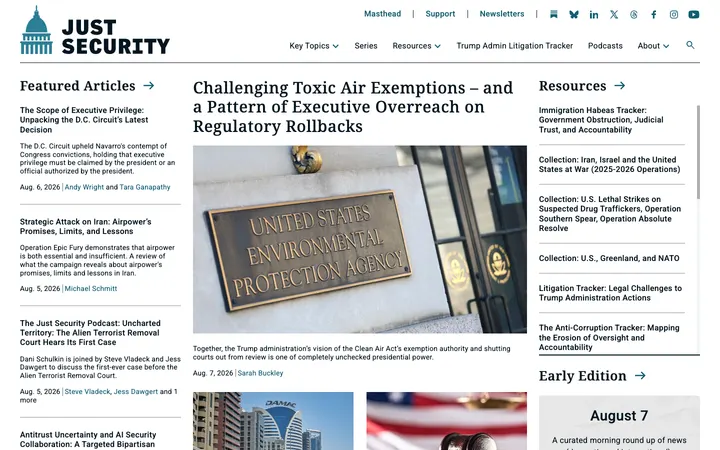 Just Security homepage