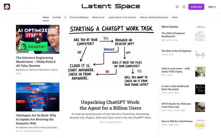 Latent Space homepage
