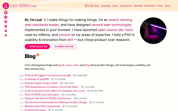 Lea Verou homepage