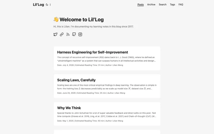 Lil'Log homepage