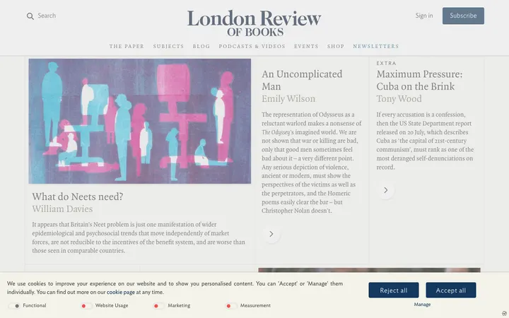 London Review of Books homepage