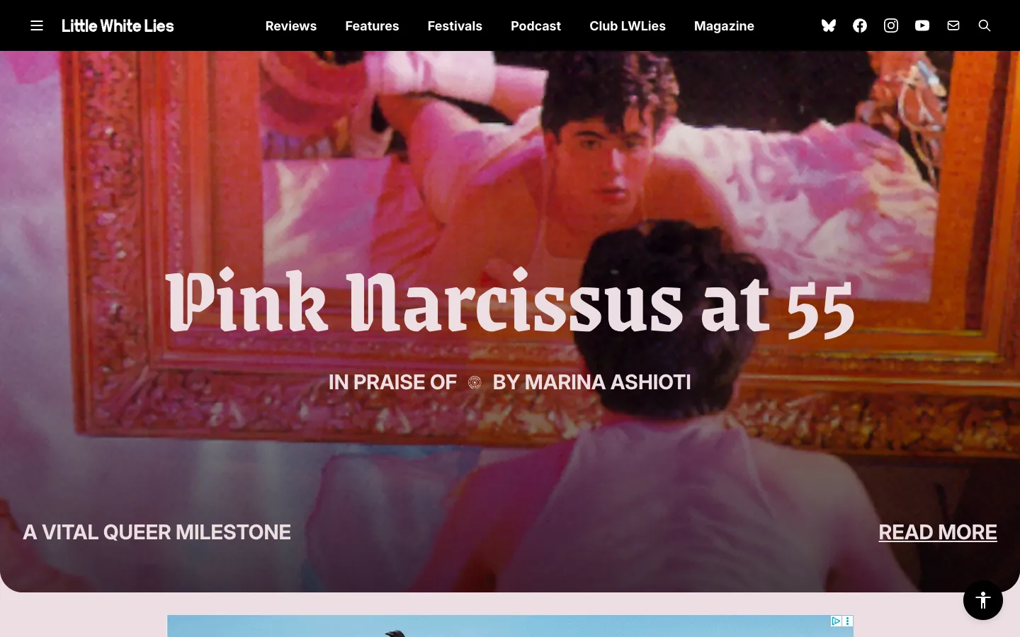 Screenshot of the Little White Lies homepage