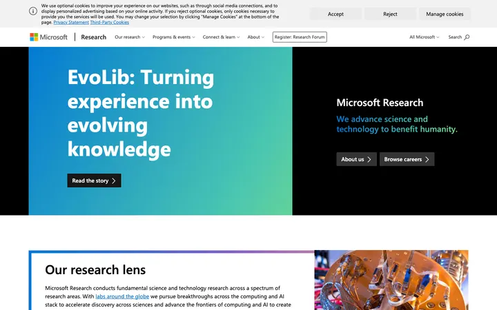 Microsoft Research Blog homepage