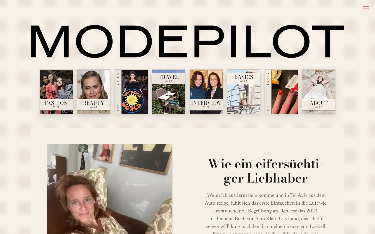 Screenshot of the Modepilot homepage