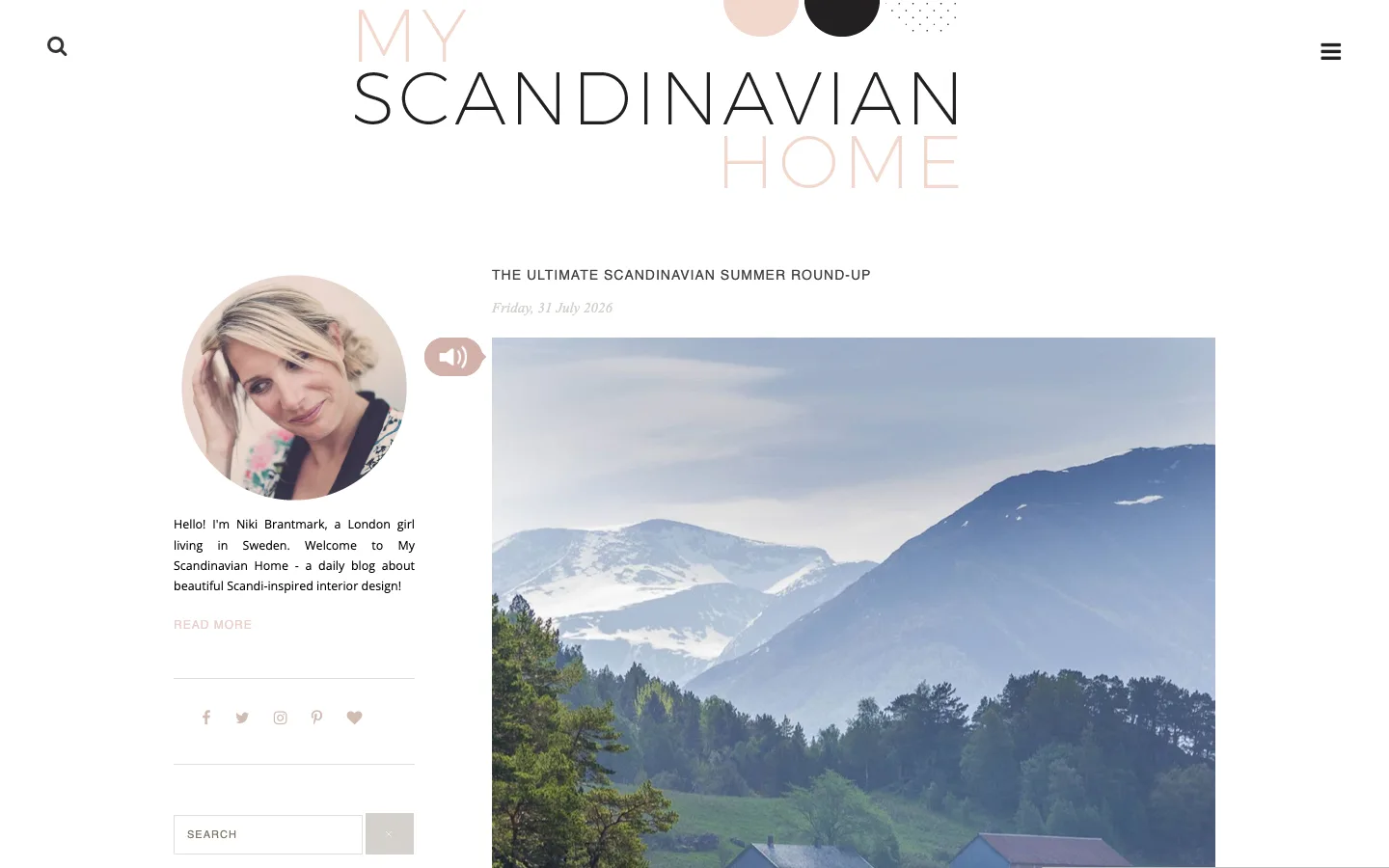 Screenshot of the My Scandinavian Home homepage