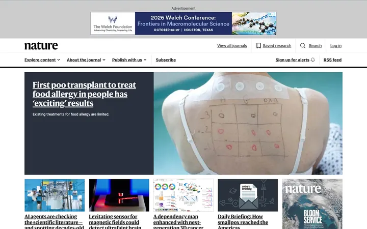 Nature News homepage
