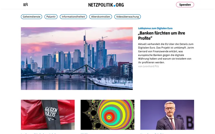 netzpolitik.org homepage