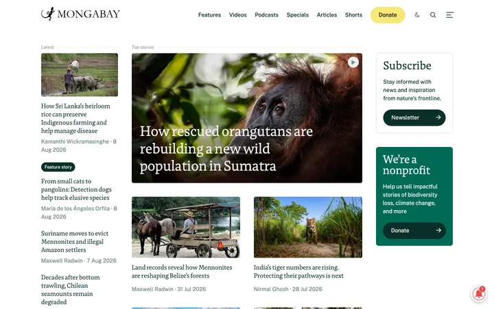 Mongabay homepage
