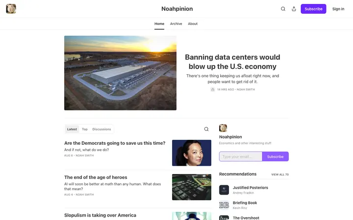 Noahpinion homepage