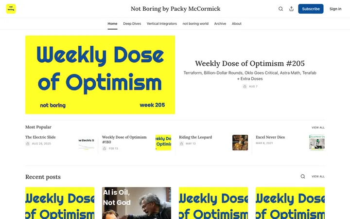 Not Boring (Packy McCormick) homepage