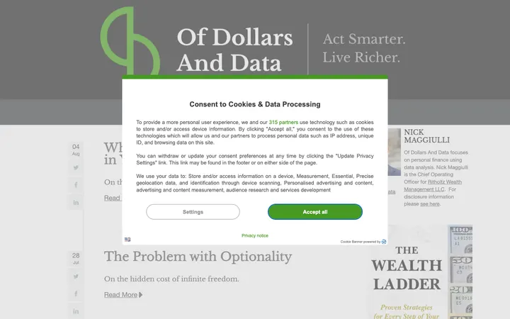 Of Dollars and Data homepage