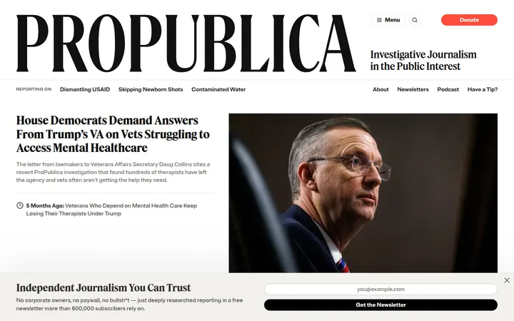 ProPublica homepage