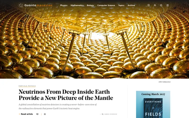Quanta Magazine homepage
